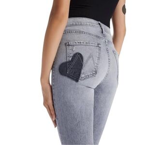 Mother The Button Fly Dazzler Ankle Jeans Grey Size 27 “shadows in the grass”